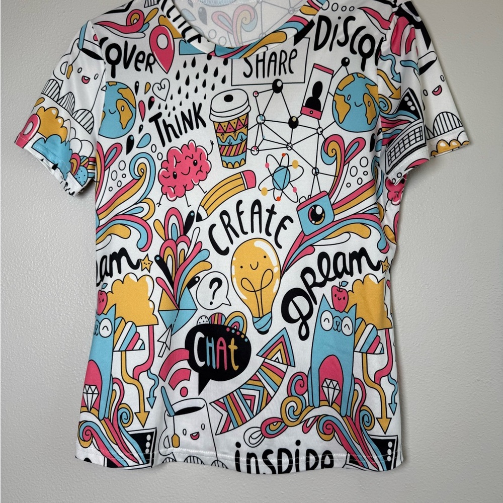 Women’s Graphic Create & Dream Short Sleeve Tee - White/Multi